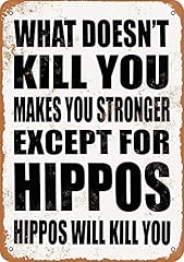 Metal sign hippos for sale  Delivered anywhere in USA 
