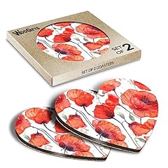 Heart coasters watercolour for sale  Delivered anywhere in UK