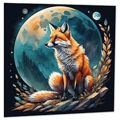 Watercolour fox moon for sale  Delivered anywhere in UK