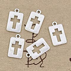 Used, YYKKWWXX 10Pcs Charms Cross Cut 20X12Mm Antique Making for sale  Delivered anywhere in Canada