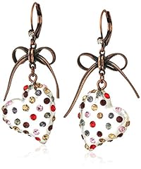 Betsey Johnson Stone Lucite Heart Drop Earrings for sale  Delivered anywhere in USA 