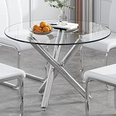 Round glass dining for sale  Delivered anywhere in USA 