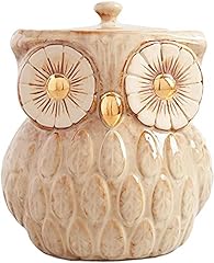 COLIBROX Ceramic Owl Cookie Jar - Rustic Decor with, used for sale  Delivered anywhere in USA 