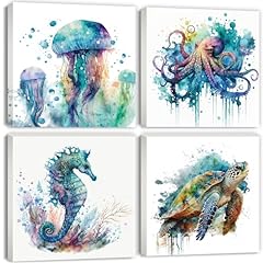 Watercolor octopus seaturtle for sale  Delivered anywhere in USA 