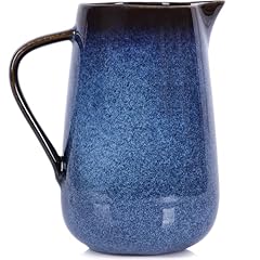 Blue ceramic pitcher for sale  Delivered anywhere in USA 