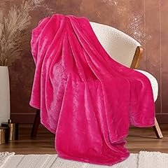 Fleece pink throw for sale  Delivered anywhere in USA 