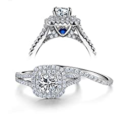 Newshe Wedding Engagement Ring Set 925 Sterling Silver for sale  Delivered anywhere in Canada