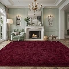 Larhom burgundy fluffy for sale  Delivered anywhere in USA 