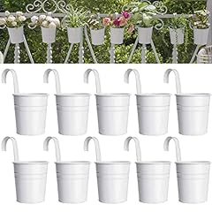 10 Pcs 10 cm Metal Flower Pots, White Metal Hanging for sale  Delivered anywhere in UK