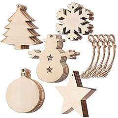 Used, Johiux 50pcs Wooden Christmas Ornaments, DIY Christmas for sale  Delivered anywhere in UK