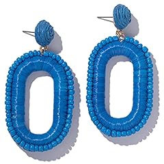Beaded raffia earrings for sale  Delivered anywhere in USA 