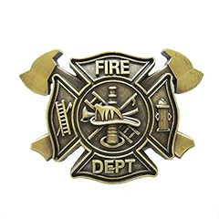 Used, Antique Bronze Plated Cross FD Fire Firefighter Belt Buckle for sale  Delivered anywhere in Canada