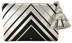 Anya Hindmarch Georgiana Clutch (Silver) Chevron Pattern for sale  Delivered anywhere in UK