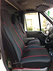Carseatcover-UK® Heavy Duty Black & RED Trim Van Seat for sale  Delivered anywhere in UK