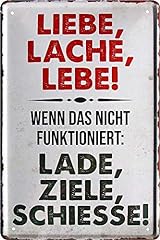 Blechschild lache lebe gebraucht kaufen  Wird an jeden Ort in Deutschland