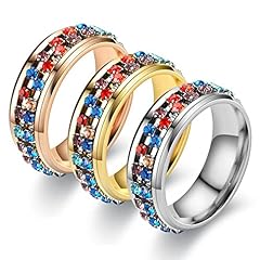 Barbara 3PCS Spinner Ring Set for Women Men Anxiety, used for sale  Delivered anywhere in USA 