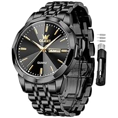 Olevs black watches for sale  Delivered anywhere in USA 