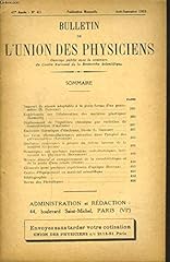 Bulletin union physiciens d'occasion  Livré partout en France