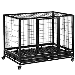 PawHut 43" Heavy Duty Metal Dog Kennel Pet Cage with for sale  Delivered anywhere in UK