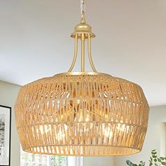 Gold rattan chandelier for sale  Delivered anywhere in USA 