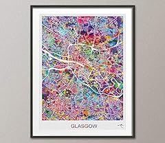 Glasgow map print for sale  Delivered anywhere in UK