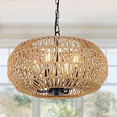 Farmhouse rattan pendant for sale  Delivered anywhere in USA 