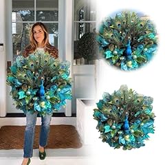 Peacock feather wreath for sale  Delivered anywhere in USA 