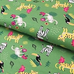Baumwolljersey bunte jungletie gebraucht kaufen  Wird an jeden Ort in Deutschland