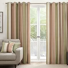 teal brown stripe curtains for sale  Delivered anywhere in UK