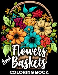 Flowers basket coloring for sale  Delivered anywhere in USA 