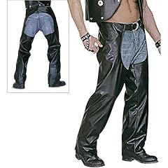 Biker chaps black for sale  Delivered anywhere in UK