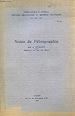 Notes petrographie publication d'occasion  Livré partout en France