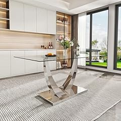 Rectangle glass dining for sale  Delivered anywhere in USA 