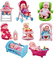 deAO Set of 8 Mini 5" Baby Dolls with Accessories Including for sale  Delivered anywhere in UK