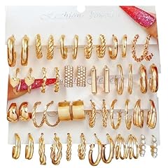 Pairs gold hoop for sale  Delivered anywhere in USA 