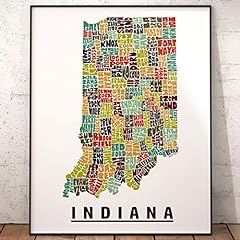 Indiana map art for sale  Delivered anywhere in USA 