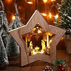 Rustic wooden nativity for sale  Delivered anywhere in USA 