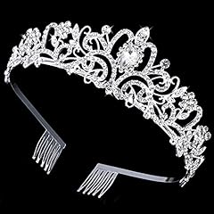 Silver crystal crowns for sale  Delivered anywhere in USA 