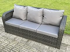 Curved Arm Rattan 3 Seater Sofa Garden Furniture Outdoor for sale  Delivered anywhere in UK