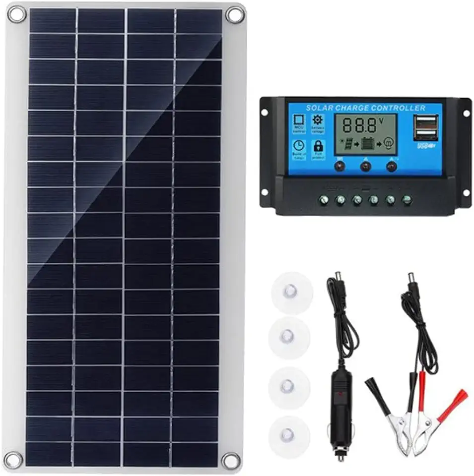Monumen 300W Flexible Solar Panel Solar Cells for Car RV Boat Home Roof Van Camping Solar Battery, 50A Solar Controller Module tweedehands  