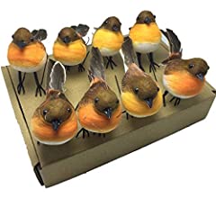 HAORONG 8PCS Large Robin Bird Christmas Tree Decoration for sale  Delivered anywhere in UK