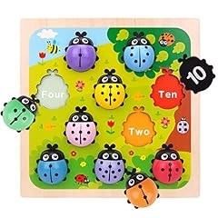 Wooden counting ladybugs for sale  Delivered anywhere in USA 