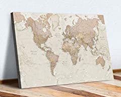 Vintage map canvas for sale  Delivered anywhere in UK