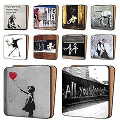 Banksy print coasters for sale  Delivered anywhere in Ireland