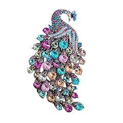 Rhinestone peacock brooch for sale  Delivered anywhere in USA 