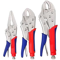 Used, WORKPRO 3-piece Locking Pliers Set, 10-inch Curved for sale  Delivered anywhere in USA 