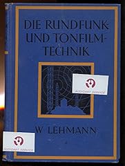 Rundfunk tonfilmtechnik hand gebraucht kaufen  Wird an jeden Ort in Deutschland