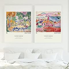 Henri Matisse Bundle Exhibition Poster Landscape at Collioure Art Print Canvas Expressionist Abstract Home Decor Pictures 30x45cm-2Pieces Frameless, used for sale  Delivered anywhere in Canada