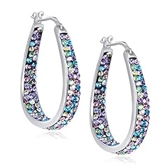 Crystal hoop earrings for sale  Delivered anywhere in USA 