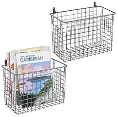 mDesign Set of 2 Hanging Storage Baskets – Large Wall-Mounted, used for sale  Delivered anywhere in UK